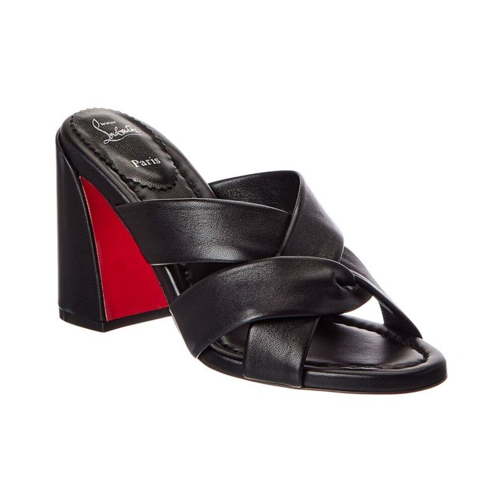 Christian Louboutin 90 Leather Sandal, Black